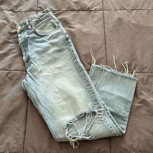 Zara Distress Straight Leg Denim - Picture 3 of 6